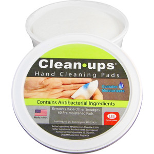 LEE Clean-Ups Hand Cleaning Pads, Cloth, 3" dia, 60/Tub View Product Image