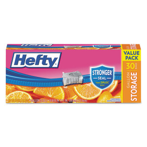 Hefty Slider Bags, 1 gal, 1.5 mil, 10.56" x 11", Clear, 270/Carton View Product Image