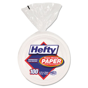 Hefty Super Strong Paper Dinnerware, 8 3/4" Plate, Bagasse, 100/Pack, 4 Packs/Carton View Product Image