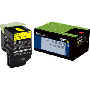 Lexmark 70C10Y0 Return Program Toner, 1000 Page-Yield, Yellow View Product Image