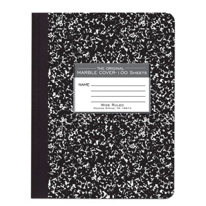 Roaring Spring Marble Cover Composition Book, Wide/Legal Rule, Black Cover, 9.75 x 7.5, 100 Sheets View Product Image