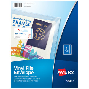 Avery Vinyl File Envelope, Letter Size, Clear View Product Image