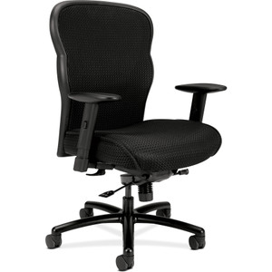 HON Wave Mesh Big and Tall Chair, Supports up to 450 lbs., Black Seat/Black Back, Black Base View Product Image