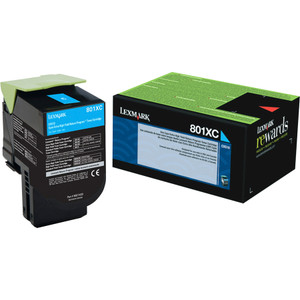 Lexmark 80C1XC0 Return Program Toner, 4000 Page-Yield, Cyan View Product Image