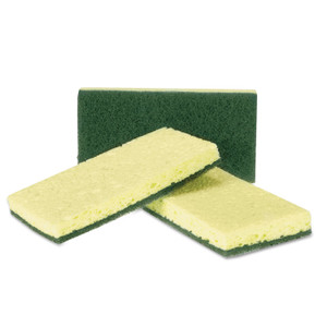 AmerCareRoyal Heavy-Duty Scrubbing Sponge, Yellow/Green, 20/Carton View Product Image