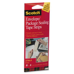 Scotch Envelope/Package Sealing Tape Strips, 2" x 6", Clear, 50/Pack View Product Image