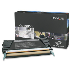 Lexmark C734A2KG High-Yield Toner, 8000 Page-Yield, Black View Product Image