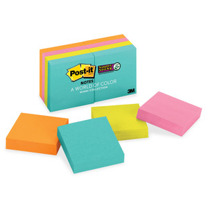 Post-it Notes Super Sticky Pads in Miami Colors, 2 x 2, 90/Pad, 8 Pads/Pack View Product Image