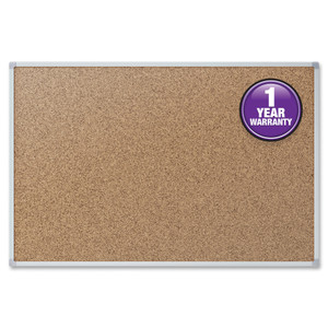 Mead Cork Bulletin Board, 36 x 24, Silver Aluminum Frame View Product Image