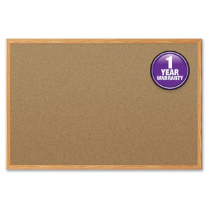 Mead Cork Bulletin Board, 48 x 36, Oak Frame View Product Image