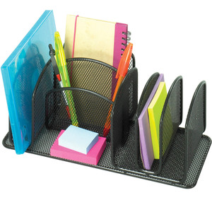 Safco Deluxe Organizer, Six Compartments, Steel, 12 1/2 x 5 1/4 x 5 1/4 View Product Image