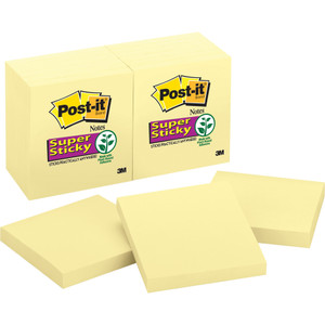 Post-it Notes Super Sticky Canary Yellow Note Pads, 3 x 3, 90-Sheet, 12/Pack View Product Image
