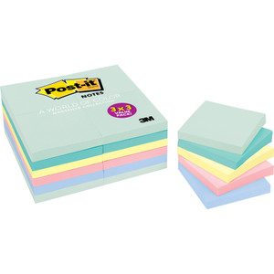 Post-it Notes Original Pads in Marseille Colors, Value Pack, 3 x 3, 100-Sheet, 24/Pack View Product Image