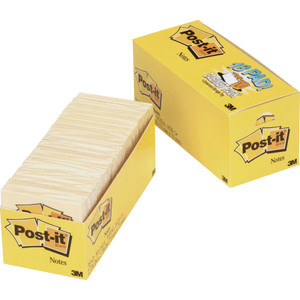 Post-it Notes Original Pads in Canary Yellow, Cabinet Pack, 3 x 3, 90-Sheet, 18/Pack View Product Image