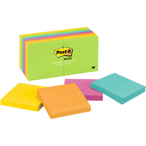 Post-it Notes Original Pads in Jaipur Colors, 3 x 3, 100-Sheet, 14/Pack View Product Image