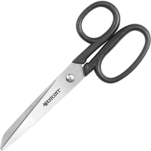 Westcott Kleencut Stainless Steel Shears, 6" Long, 2.75" Cut Length, Black Straight Handle View Product Image