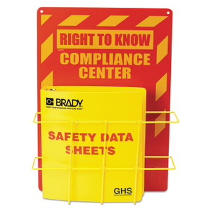 LabelMaster SDS Compliance Center, 14w x 4.5d x 20h, Yellow/Red View Product Image