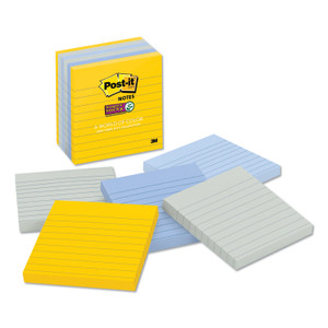 Post-it Notes Super Sticky Pads in New York Colors Notes, 4 x 4, 90-Sheet, 6/Pack View Product Image