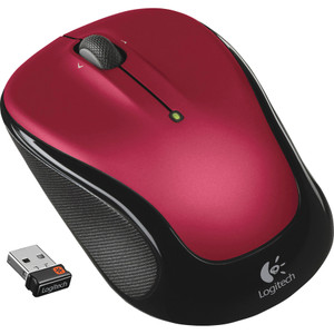 Logitech M325 Wireless Mouse, 2.4 GHz Frequency/30 ft Wireless Range, Left/Right Hand Use, Red View Product Image