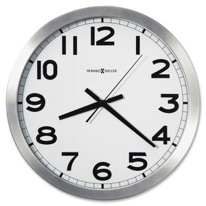 Howard Miller Spokane Wall Clock, 15.75" Overall Diameter, Silver Case, 1 AA (sold separately) View Product Image