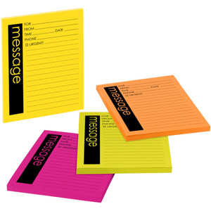 Post-it Notes Super Sticky Self-Stick Message Pad, 3 7/8 x 4 7/8, Rio de Janeiro Colors, 50-Sheet, 4/Pack View Product Image