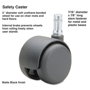 Master Caster Safety Casters,Standard Neck, Polyurethane, B Stem, 110 lbs/Caster, 5/Set View Product Image
