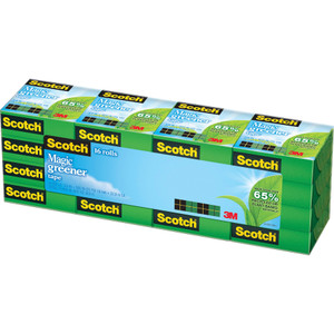 Scotch Magic Greener Tape, 1" Core, 0.75" x 75 ft, Clear, 16/Pack View Product Image