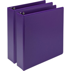 Samsill Earths Choice Biobased Durable Fashion View Binder, 3 Rings, 2" Capacity, 11 x 8.5, Purple, 2/Pack View Product Image