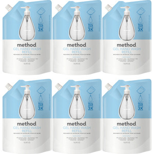 Method Gel Hand Wash Refill, Sweet Water, 34 oz Pouch, 6/Carton View Product Image