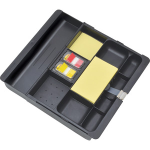 Post-it Recycled Plastic Desk Drawer Organizer Tray, Plastic, Black View Product Image