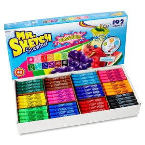 Mr. Sketch Washable Markers, Broad Chisel Tip, Assorted Colors, 192/Set View Product Image