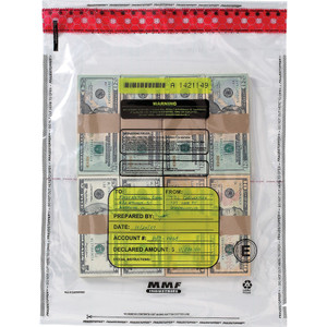 MMF Industries 4 Bundle Capacity Tamper-Evident Cash Bags, 15 x 20, Clear, 250 Bags/Box View Product Image