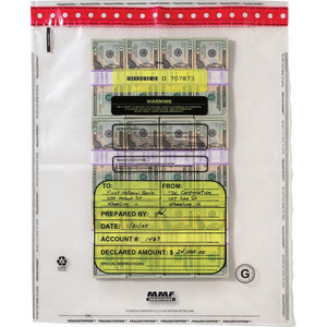 MMF Industries 16 Bundle Capacity Tamper-Evident Cash Bags, 20 x 28, Clear, 100 Bags/Box View Product Image