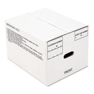 OLD - AbilityOne 8115001178249 SKILCRAFT Record Archival Storage Box, Letter Files, 12" x 9.5" x 14.75", White, 25/Bundle View Product Image