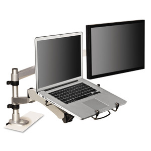 3M Monitor Arm Laptop Adapter, 3.75w x 12.25d x 13.38h, Silver/Black View Product Image