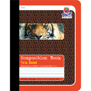 Pacon Composition Book, Pitman Rule, Red Cover, 9.75 x 7.5, 100 Sheets View Product Image