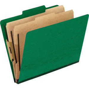 Pendaflex Six-Section Colored Classification Folders, 2 Dividers, Letter Size, Green, 10/Box View Product Image