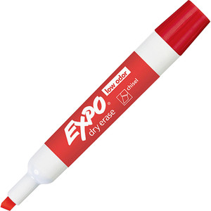 EXPO Low-Odor Dry-Erase Marker, Broad Chisel Tip, Red, Dozen View Product Image