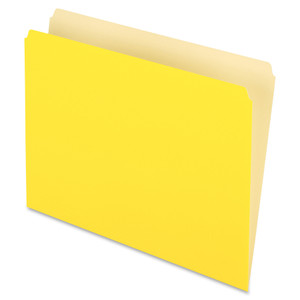 Pendaflex Colored File Folders, Straight Tab, Letter Size, Yellowith Light Yellow, 100/Box View Product Image