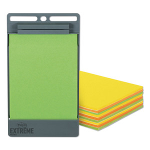 Post-it Extreme Notes XL Notes with Holder, Green-Orange-Yellow, 4.5" x 6.75", 25 Sheets/Pad, 9 Pads/Pack View Product Image