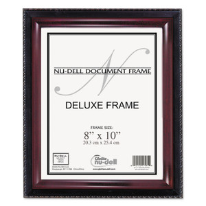 NuDell Executive Document Frame, Plastic, 8 x 10, Black/Mahogany View Product Image