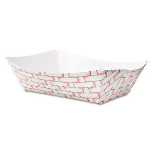 Boardwalk Paper Food Baskets, 3lb Capacity, Red/White, 500/Carton View Product Image