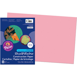 SunWorks Construction Paper, 58lb, 12 x 18, Pink, 50/Pack View Product Image