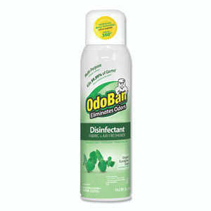 OdoBan Ready-To-Use Disinfectant/Fabric & Air Freshener 360 Spray, Eucalyptus, 14 oz Can, 12/Carton View Product Image