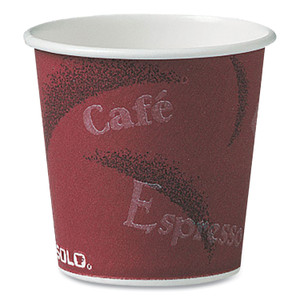Dart Polycoated Hot Paper Cups, 4 oz, Bistro Design, 50/Pack, 20 Pack/Carton View Product Image