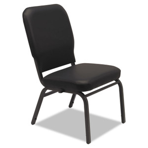 OLD - Alera Oversize Stack Chair without Arms, Vinyl Upholstery, Black Seat/Black Back, Black Base, 2/Carton View Product Image