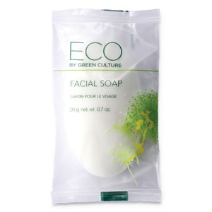 Eco By Green Culture Facial Soap Bar, Clean Scent, 0.71 oz Pack, 500/Carton View Product Image