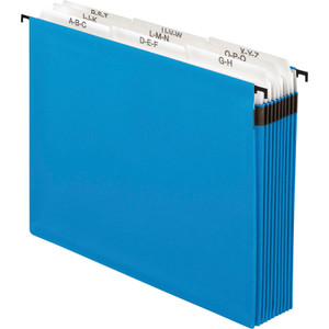 Pendaflex SureHook Nine-Section Hanging Folder, Letter Size, 8 Dividers, 1/5-Cut Tab, Blue View Product Image