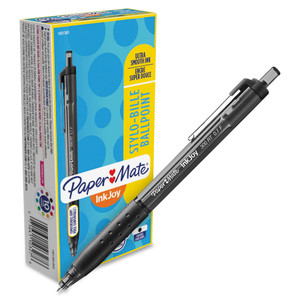 Paper Mate InkJoy 300 RT Retractable Ballpoint Pen, 0.7mm, Black Ink/Barrel, Dozen View Product Image