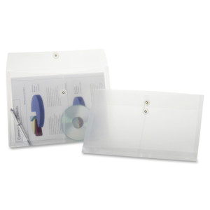 Pendaflex Poly String & Button Envelope, String & Button Closure, 8.5 x 14, Clear, 3/Pack View Product Image